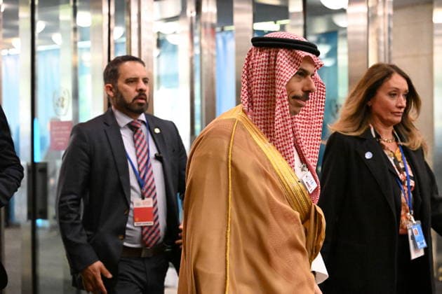 Day 2 of the Opening of the United Nations General Assembly Foreign Minister Prince Faisal bin Farhan Al Saud of Saudi Arabia arrives for day 2 of the opening of the 81st Session of the United Nations General Assembly at United Nations Headquarters in New York, New York, USA on Wednesday, 23 September, 2026. Credit: Kyle Mazza Pool via CNP New York New York United States of America EDITORIAL USE ONLY Copyright: xx KMZ_2285 KylexMazzax-xPoolxviaxCNPx cnpphotos340881