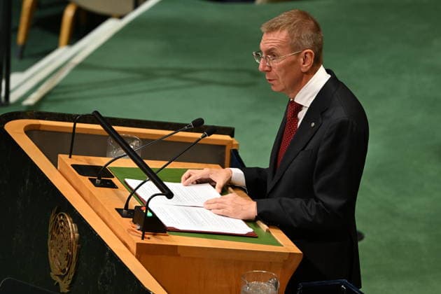 September 23, 2026, New York, New York, USA: President Edgars RINK?VI?S of the Republic of Latvia addresses day 2 of the opening of the 81st Session of the United Nations General Assembly at United Nations Headquarters in New York, New York, USA on Wednsday, 23 September, 2026 New York USA  - ZUMAs152 20260923_faa_s152_077 Copyright: xKylexMazzax