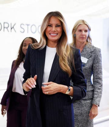 First Lady Melania Trump walks on the floor of the New York Stock Exchange before ringing The Opening Bell and headlines the inaugural IMPERIA Summit from the NYSE, a select convening focused on the global economic power of women. at the New York Stock Exchange on Wall Street on Wednesday, September 23, 2026 in New York City.  NYP20260923124 JOHNxANGELILLO
