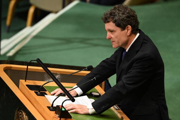 Nicu?or-Daniel DAN Addresses the United Nations General Assembly President Nicu?or-Daniel DAN of Romania addresses day 2 of the opening of the 81st Session of the United Nations General Assembly at United Nations Headquarters in New York, New York, USA on Wednsday, 23 September, 2026. Credit: Kyle Mazza CNP New York New York United States of America EDITORIAL USE ONLY Copyright: xx KMZ_2917 KylexMazzax-xCNPx cnpphotos340934