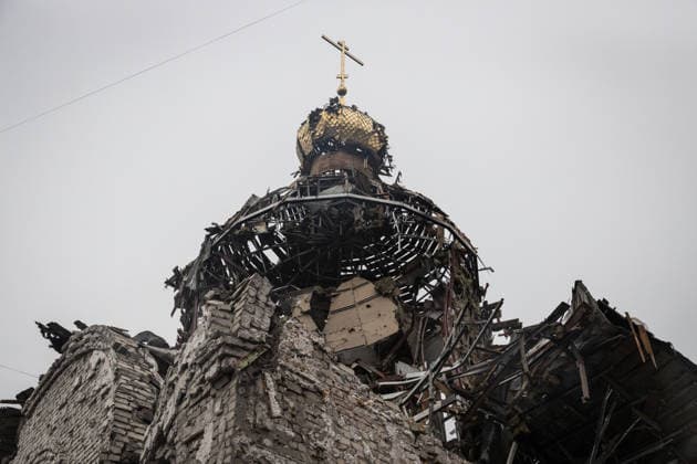 Aftermath of Russian attack on Ukraine s Kramatorsk KRAMATORSK, UKRAINE - SEPTEMBER 23: A view of the destroyed dome of an Orthodox church following a Russian airstrike in Kramatorsk, Ukraine, on September 23, 2026. Francisco Richart Anadolu Kramatorsk Ukraine. Editorial use only. Please get in touch for any other usage.  Copyright: x2026xAnadoluxFranciscoxRichartx
