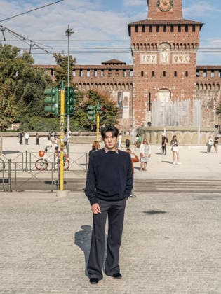 IPA88870892 - Milan, Milan Women s Fashion Week Spring Summer 2027 - Women s Fashion, Spring Summer 2027 - JIL SANDER fashion show - arrivals - pictured: Ayden Sng  Copyright: xEmanuelexRobertoxDexCarlix xx IPA88870892