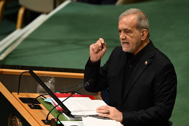 September 23, 2026, New York, New York, USA: President Masoud Pezeshkian of the Islamic Republic of Iran addresses day 2 of the opening of the 81st Session of the United Nations General Assembly at United Nations Headquarters in New York, New York, USA on Wednsday, 23 September, 2026 New York USA  - ZUMAs152 20260923_faa_s152_112 Copyright: xKylexMazzax