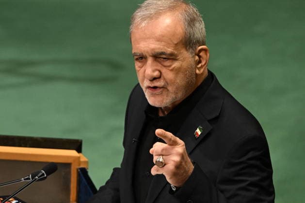 Masoud Pezeshkian Addresses the United Nations General Assembly President Masoud Pezeshkian of the Islamic Republic of Iran addresses day 2 of the opening of the 81st Session of the United Nations General Assembly at United Nations Headquarters in New York, New York, USA on Wednsday, 23 September, 2026. Credit: Kyle Mazza CNP New York New York United States of America EDITORIAL USE ONLY Copyright: xx KMZ_3367 KylexMazzax-xCNPx cnpphotos340960