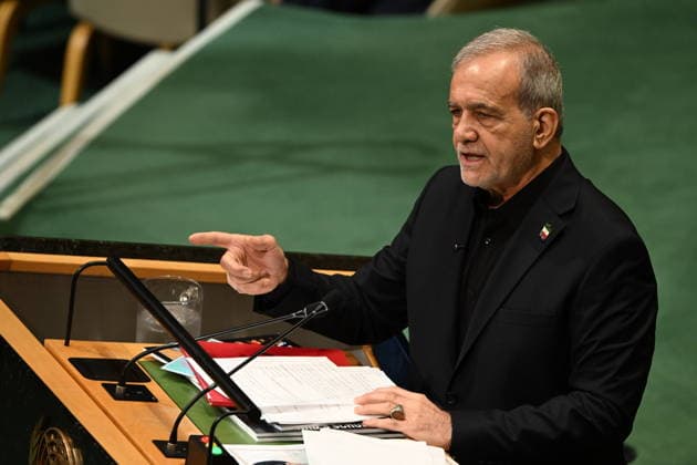 September 23, 2026, New York, New York, USA: President Masoud Pezeshkian of the Islamic Republic of Iran addresses day 2 of the opening of the 81st Session of the United Nations General Assembly at United Nations Headquarters in New York, New York, USA on Wednsday, 23 September, 2026 New York USA  - ZUMAs152 20260923_faa_s152_126 Copyright: xKylexMazzax