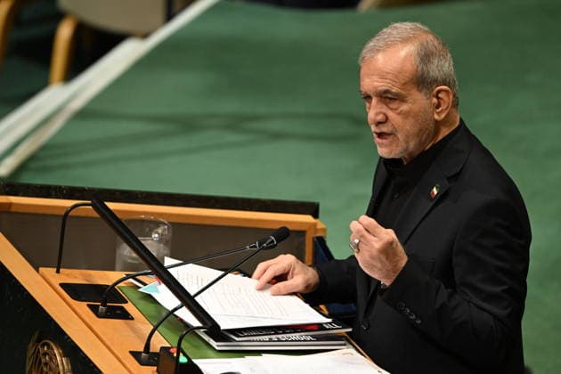 September 23, 2026, New York, New York, USA: President Masoud Pezeshkian of the Islamic Republic of Iran addresses day 2 of the opening of the 81st Session of the United Nations General Assembly at United Nations Headquarters in New York, New York, USA on Wednsday, 23 September, 2026 New York USA  - ZUMAs152 20260923_faa_s152_135 Copyright: xKylexMazzax