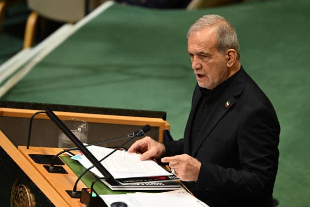 September 23, 2026, New York, New York, USA: President Masoud Pezeshkian of the Islamic Republic of Iran addresses day 2 of the opening of the 81st Session of the United Nations General Assembly at United Nations Headquarters in New York, New York, USA on Wednsday, 23 September, 2026 New York USA  - ZUMAs152 20260923_faa_s152_138 Copyright: xKylexMazzax