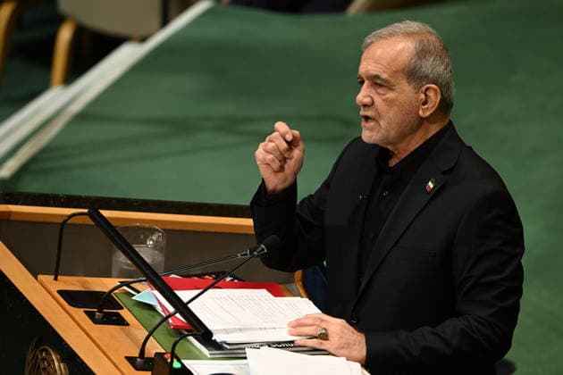 September 23, 2026, New York, New York, USA: President Masoud Pezeshkian of the Islamic Republic of Iran addresses day 2 of the opening of the 81st Session of the United Nations General Assembly at United Nations Headquarters in New York, New York, USA on Wednsday, 23 September, 2026 New York USA - ZUMAs152 20260923_faa_s152_140 Copyright: xKylexMazzax