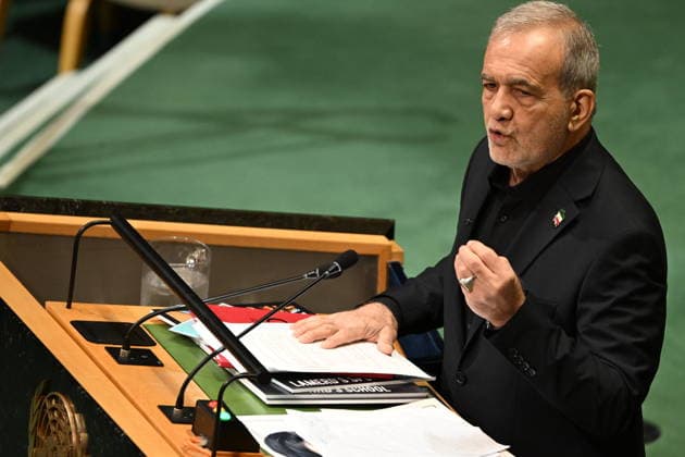 September 23, 2026, New York, New York, USA: President Masoud Pezeshkian of the Islamic Republic of Iran addresses day 2 of the opening of the 81st Session of the United Nations General Assembly at United Nations Headquarters in New York, New York, USA on Wednsday, 23 September, 2026 New York USA - ZUMAs152 20260923_faa_s152_133 Copyright: xKylexMazzax