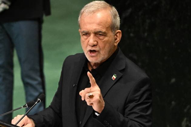 Masoud Pezeshkian Addresses the United Nations General Assembly President Masoud Pezeshkian of the Islamic Republic of Iran addresses day 2 of the opening of the 81st Session of the United Nations General Assembly at United Nations Headquarters in New York, New York, USA on Wednsday, 23 September, 2026. Credit: Kyle Mazza CNP New York New York United States of America EDITORIAL USE ONLY Copyright: xx KMZ_3635 KylexMazzax-xCNPx cnpphotos341010