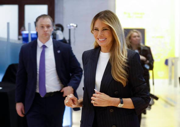 First Lady Melania Trump walks on the floor of the New York Stock Exchange after ringing The Opening Bell and headlines the inaugural IMPERIA Summit from the NYSE, a select convening focused on the global economic power of women. at the New York Stock Exchange on Wall Street on Wednesday, September 23, 2026 in New York City.  NYP20260923128 JOHNxANGELILLO