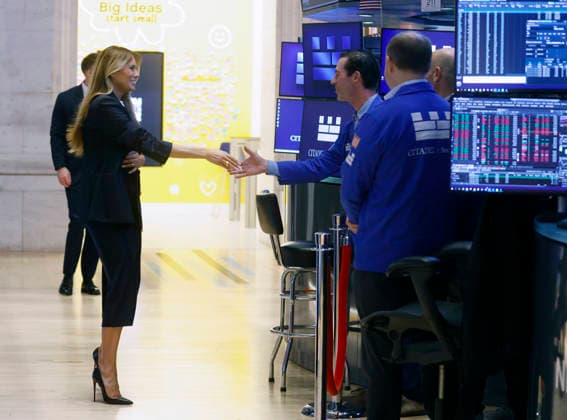 First Lady Melania Trump walks on the floor of the New York Stock Exchange after ringing The Opening Bell and headlines the inaugural IMPERIA Summit from the NYSE, a select convening focused on the global economic power of women. at the New York Stock Exchange on Wall Street on Wednesday, September 23, 2026 in New York City.  NYP202609232008 JOHNxANGELILLO