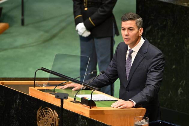 September 23, 2026, New York, New York, USA: President Santiago PENA Palacios of Paraguay addresses day 2 of the opening of the 81st Session of the United Nations General Assembly at United Nations Headquarters in New York, New York, USA on Wednesday, 23 September, 2026 New York USA - ZUMAs152 20260923_faa_s152_168 Copyright: xKylexMazzax