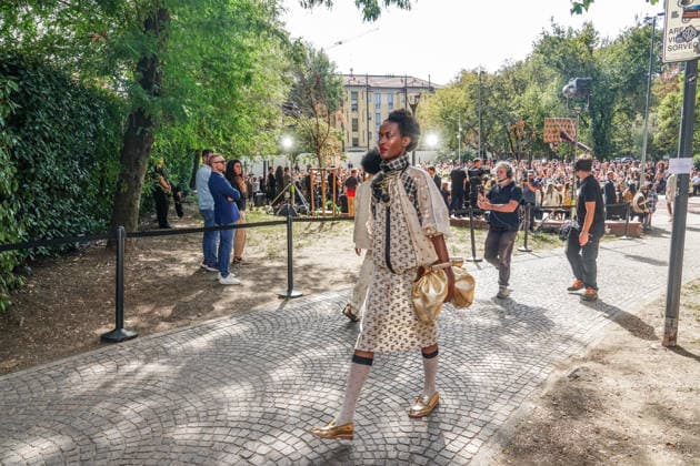 IPA88872278 - MILAN - Milan Women s Fashion Week Spring Summer 2026 2027 - Antonio Marras s fashion show at the Stendhal Gardens - Vincenzo Muccioli in the Solari Tortona area.  Copyright: xEmanuelexRobertoxDexCarlix xx IPA88872278