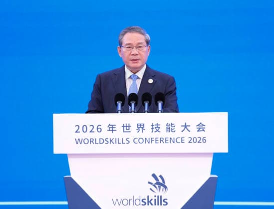 (260923) -- SHANGHAI, Sept. 23, 2026 -- Chinese Premier Li Qiang addresses the opening ceremony of the WorldSkills Conference 2026 in Shanghai, east China, Sept. 23, 2026. ) CHINA-SHANGHAI-LI QIANG-WORLDSKILLS CONFERENCE 2026-OPENING (CN) HuangxJingwen 