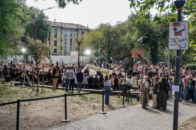 IPA88872339 - MILAN - Milan Women s Fashion Week Spring Summer 2026 2027 - Antonio Marras s fashion show at the Stendhal Gardens - Vincenzo Muccioli in the Solari Tortona area.  Copyright: xEmanuelexRobertoxDexCarlix xx IPA88872339