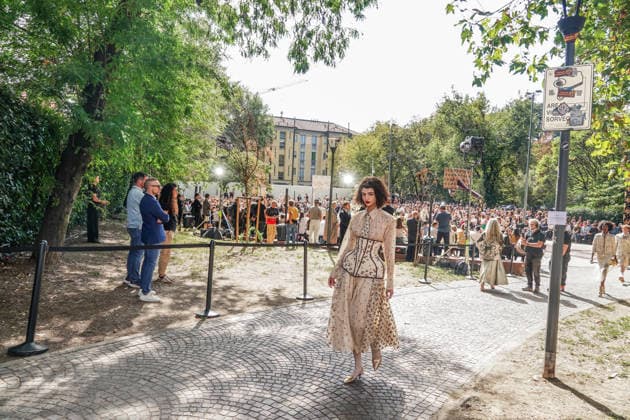 IPA88872279 - MILAN - Milan Women s Fashion Week Spring Summer 2026 2027 - Antonio Marras s fashion show at the Stendhal Gardens - Vincenzo Muccioli in the Solari Tortona area.  Copyright: xEmanuelexRobertoxDexCarlix xx IPA88872279