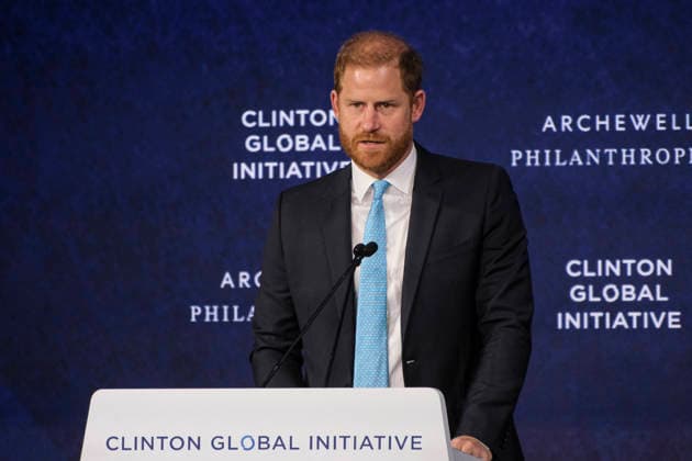 NEW YORK, NY- SEPTEMBER 23: Prince Harry, Duke of Sussex on stage at the Clinton Global Initiative 2026 Annual Meeting at The New York Hilton Midtown in New York, NY on September 23, 2026. Copyright: xKatiexGodowskix