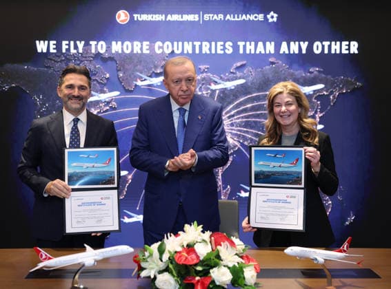 Turkish President Recep Tayyip Erdogan NEW YORK, UNITED STATES - SEPTEMBER 23: (----EDITORIAL USE ONLY - MANDATORY CREDIT - TURKISH PRESIDENCY MURAT KULA HANDOUT - NO MARKETING NO ADVERTISING CAMPAIGNS - DISTRIBUTED AS A SERVICE TO CLIENTS----) Turkish President Recep Tayyip Erdogan (C) attends the signing ceremony of the agreement between Turkish Airlines and Boeing in New York, United States on September 23, 2026. TUR Presidency Murat Kula Handout Anadolu New York United States. Editorial use only. Please get in touch for any other usage.  Copyright: x2026xAnadoluxTURxPresidencyx xMuratxKulax xHandoutx