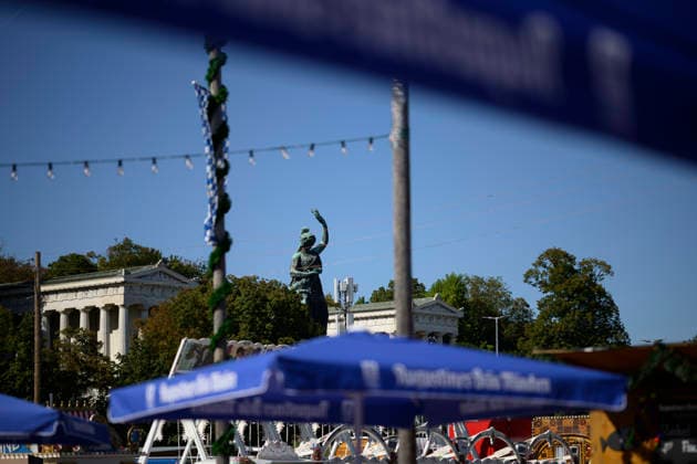 Bavaria and the Hall of Fame, photographed from the Oidn Wiesn at the Oktoberfest Wiesn, Munich, September 23, 2026