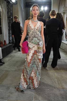IPA88874808 - Milan, Milan Women s Fashion Week Spring Summer 2027 - Women s Fashion, Spring Summer 2027 - Missoni fashion show - arrivals - pictured: Heart Evangelista  Copyright: xRiccardoxGIordanox xRiccardoxGiordano IPAx IPA88874808