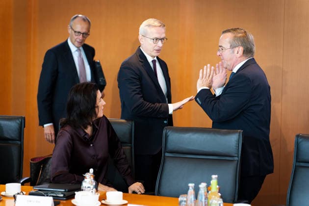 Cabinet meeting, Federal Government, Kickoff, Cabinet meeting, Federal Government, Federal Chancellor, Friedrich Merz, Boris Pistorius, Federal Minister of Defense, Karsten Wildberger, Federal Minister for Digital Affairs, Dorothee Bär, Federal Minister for Research, Berlin, Berlin, GER