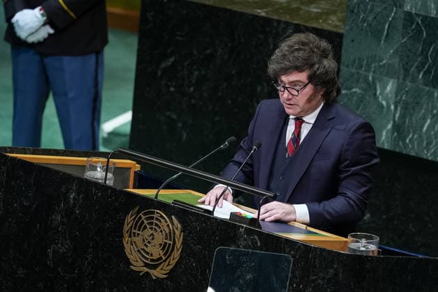81st United Nations General Assembly NEW YORK, UNITED STATES - SEPTEMBER 23: President of Argentina, Javier Milei delivers a speech during the 81st United Nations General Assembly (UNGA) in New York, United States, on September 23, 2026. Mehmet Eser Anadolu New York United States. Editorial use only. Please get in touch for any other usage.  Copyright: x2026xAnadoluxMehmetxEserx