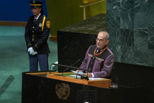 81st United Nations General Assembly NEW YORK, UNITED STATES - SEPTEMBER 23: President of Timor-Leste, Jose Ramos Horta delivers a speech during the 81st United Nations General Assembly (UNGA) in New York, United States, on September 23, 2026. Mehmet Eser Anadolu New York United States. Editorial use only. Please get in touch for any other usage.  Copyright: x2026xAnadoluxMehmetxEserx
