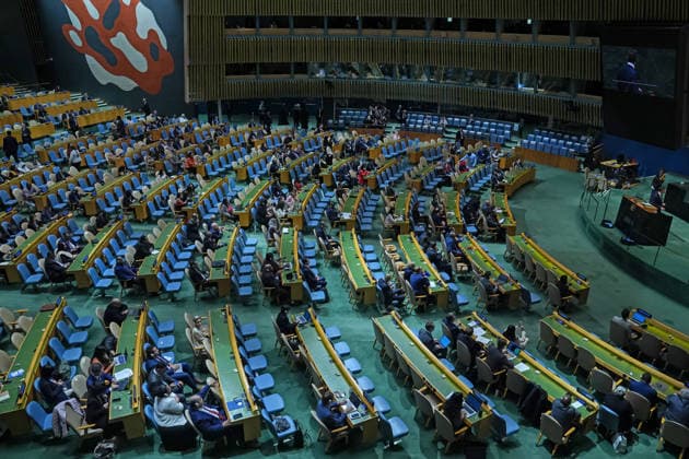 81st United Nations General Assembly NEW YORK, UNITED STATES - SEPTEMBER 23: A view of general debate during the 81st United Nations General Assembly (UNGA) in New York, United States, on September 23, 2026. Mehmet Eser Anadolu New York United States. Editorial use only. Please get in touch for any other usage.  Copyright: x2026xAnadoluxMehmetxEserx