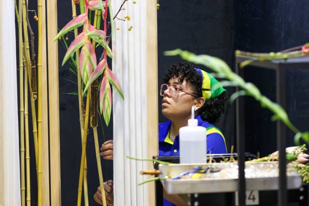 SHANGHAI, CHINA - SEPTEMBER 23: A competitor takes part in the floral art competition during WorldSkills Shanghai 2026 on September 23, 2026 in Shanghai, China. The 48th World Skills Competition officially opened in Shanghai, featuring contestants from around the world demonstrating their vocational skills.  Copyright: xVCGx 111669072213