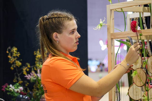 SHANGHAI, CHINA - SEPTEMBER 23: Contestants compete in the floristry event during the 48th World Skills Competition Shanghai 2026 on September 23, 2026 in Shanghai, China. The global vocational skills competition brings together young talents from around the world to showcase their expertise in various trades.  Copyright: xVCGx 111669072214