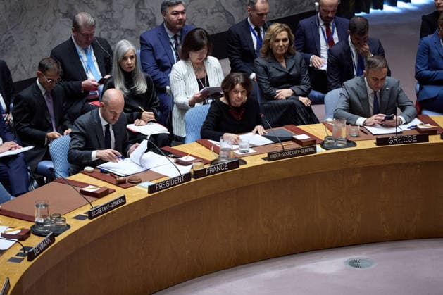 September 23, 2026, New York, New York, USA: Rosemary DiCarlo, United Nations Under-Secretary-General for Political and Peacebuilding Affairs, addresses the Security Council during a meeting on the maintenance of peace and security of Ukraine at United Nations headquarters in New York City. New York USA  - ZUMAs237 20260923_aap_s237_018 Copyright: xMarkxJ.xSullivanx