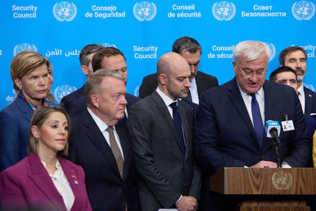 September 23, 2026, New York, New York, USA: Andrii Sybiha, Minister for Foreign Affairs of Ukraine, speaks during a joint press encounter on Ukraine as Jean-Noel Barrot (L), Minister for Europe and Foreign Affairs of France, and other officials and attendees gather beside him at United Nations headquarters in New York City. New York USA - ZUMAs237 20260923_aap_s237_013 Copyright: xMarkxJ.xSullivanx
