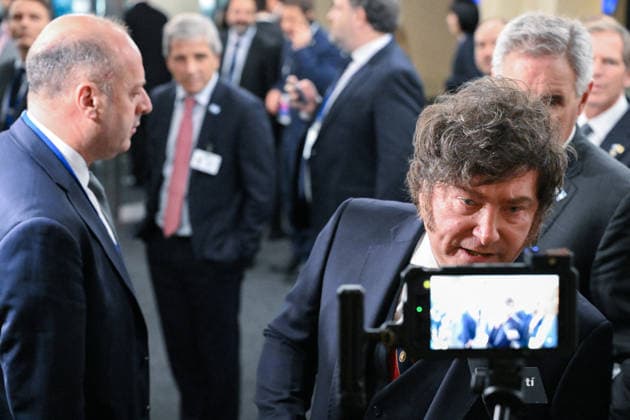 Day 2 of the Opening of the United Nations General Assembly President Javier Gerardo MILEI of the Argentine Republic meets with reporters after speaking during day 2 of the opening of the 81st Session of the United Nations General Assembly at United Nations Headquarters in New York, New York, USA on Wednesday, 23 September, 2026. Photo by Kyle Mazza Pool via CNP ABACAPRESS.COM New York New York United States  Copyright: xCNP ABACAx