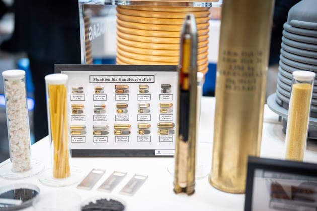 A look inside the exhibition halls and at the exhibition grounds of the Euro Defense Expo 2026, a munitions and defense industry trade show, in Essen, Germany; Essen, North Rhine-Westphalia, Germany; exhibition grounds