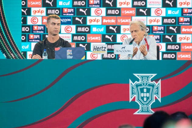 September 18, 2026, Lisbon, Lisbon, Portugal: Cristiano Ronaldo and Jorge Jesus during the pre-match press conference for Portugal vs. Wales at the Portugal Football Summit at the Cidade do Futebol in Oeiras. Lisbon Portugal - ZUMAr238 20260918_zip_r238_060 Copyright: xRicardoxRochax