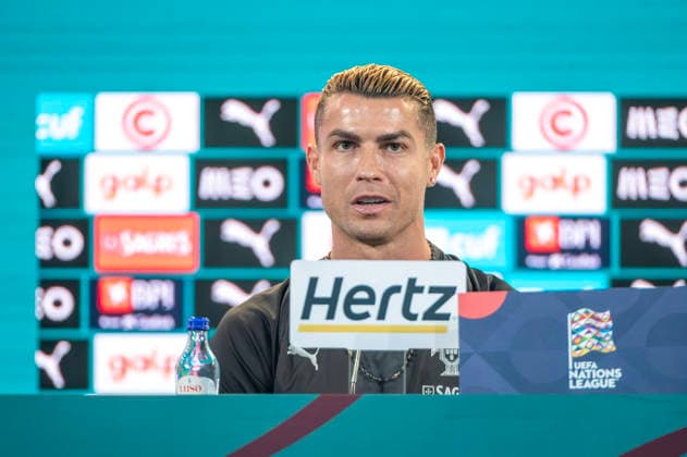 September 18, 2026, Lisbon, Lisbon, Portugal: Cristiano Ronaldo speaking during the pre-match press conference for Portugal vs. Wales at the Portugal Football Summit at the Cidade do Futebol in Oeiras. Lisbon Portugal - ZUMAr238 20260918_zip_r238_056 Copyright: xRicardoxRochax