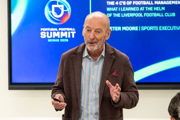 September 18, 2026, Lisbon, Lisbon, Portugal: Sports executive Peter Moore speaking during a masterclass at the Portugal Football Summit at the Cidade do Futebol in Oeiras. Lisbon Portugal - ZUMAr238 20260918_zip_r238_043 Copyright: xRicardoxRochax