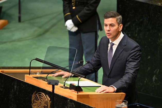 President Santiago PENA Palacios of Paraguay addresses day 2 of the opening of the 81st Session of the United Nations General Assembly at United Nations Headquarters in New York, New York, USA on Wednesday, 23 September, 2026. Copyright: xKylexMazzax xPoolxviaxCNPx MediaPunchx