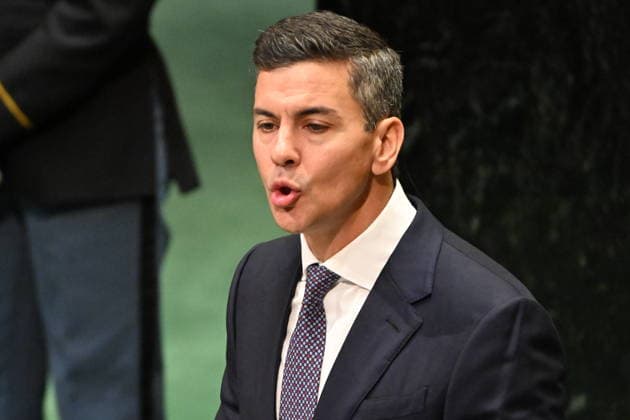 President Santiago PENA Palacios of Paraguay addresses day 2 of the opening of the 81st Session of the United Nations General Assembly at United Nations Headquarters in New York, New York, USA on Wednesday, 23 September, 2026. Copyright: xKylexMazzax xPoolxviaxCNPx MediaPunchx