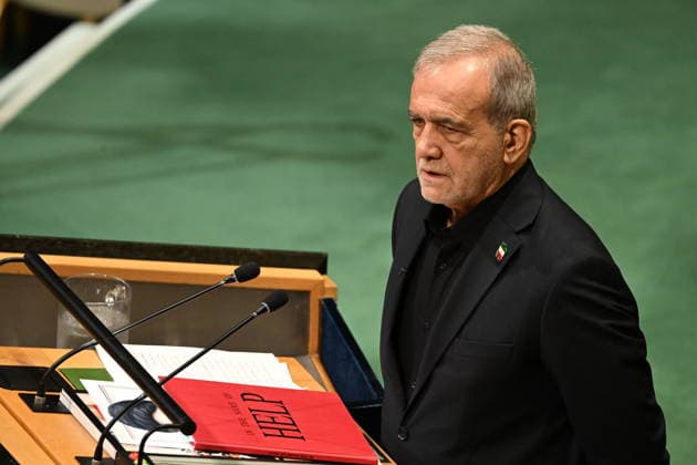 September 23, 2026, New York, New York, USA: President Masoud Pezeshkian of the Islamic Republic of Iran addresses day 2 of the opening of the 81st Session of the United Nations General Assembly at United Nations Headquarters in New York, New York, USA on Wednsday, 23 September, 2026 New York USA  - ZUMAs152 20260923_faa_s152_109 Copyright: xKylexMazzax