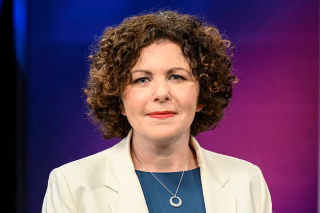Pictured, from left: Amira Mohamed Ali BSW, party chairwoman, GER, Berlin, studio, guest on Maischberger, political talk show, TV, program, with host Sandra Maischberger, Das Erste, from Studio 20 in Adlershof, September 23, 2026, Copyright: HMBxMedia UwexKoch