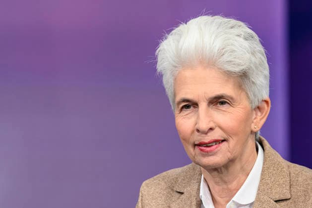 Pictured, from left: Marie Agnes Strack Zimmermann (FDP), Chair of the EU Defense Committee, Germany, Berlin, studio, guest on *Maischberger*, political talk show, TV program, with host Sandra Maischberger, Das Erste, from Adlershof, Studio 20, September 23, 2026, Copyright: HMBxMedia UwexKoch