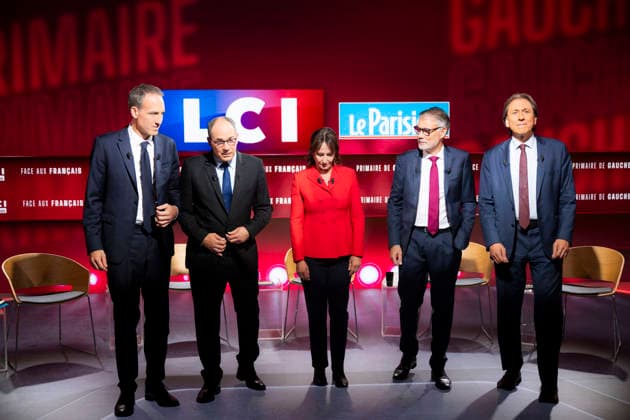 First Debate of the French Socialist Party Primary - Paris EB Raphael Glucksmann, Emmanuel Maurel, Segolene Royal, Olivier Faure and Jerome Guedj during the First Debate of the French Socialist Party Primary at TF1 in Paris on November, 2026. Photo by Eliot Blondet ABACAPRESS.COM Paris France France  Copyright: xBlondetxEliot ABACAx