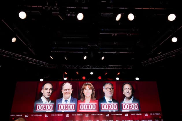 First Debate of the French Socialist Party Primary - Paris EB Raphael Glucksmann, Emmanuel Maurel, Segolene Royal, Olivier Faure and Jerome Guedj during the First Debate of the French Socialist Party Primary at TF1 in Paris on November, 2026. Photo by Eliot Blondet ABACAPRESS.COM Paris France France  Copyright: xBlondetxEliot ABACAx