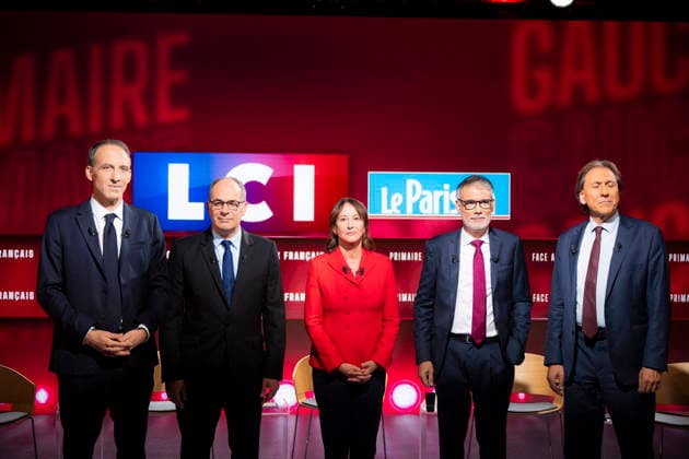 First Debate of the French Socialist Party Primary - Paris EB Raphael Glucksmann, Emmanuel Maurel, Segolene Royal, Olivier Faure and Jerome Guedj during the First Debate of the French Socialist Party Primary at TF1 in Paris on November, 2026. Photo by Eliot Blondet ABACAPRESS.COM Paris France France  Copyright: xBlondetxEliot ABACAx