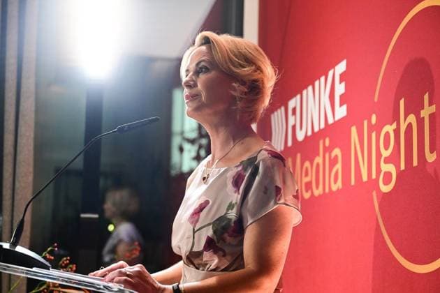 FUNKE Media Night ** FOR EDITORIAL USE ONLY ** EDITORIAL USE ONLY ** p Media Night at Stue, Julia Becker, publisher of the Funke Media Group, photographed on September 23, 2026, in Berlin Berlin Berlin Berlin Copyright MaurizioxGambarini Copyright: MaurizioxGambarini doc87qbzg74bpftgrw4u61 ,EDITORIAL USE ONLY Copyright: MaurizioxGambarini