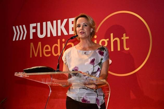 FUNKE Media Night ** FOR EDITORIAL USE ONLY ** EDITORIAL USE ONLY ** p Media Night at Stue, Hendrik Wüst (CDU), and Julia Becker, publisher of the Funke Media Group, photographed on September 23, 2026, in Berlin, Berlin, Berlin, Berlin. Copyright MaurizioxGambarini Copyright: MaurizioxGambarini doc87qc270m551r9htaw9b ,EDITORIAL USE ONLY Copyright: MaurizioxGambarini