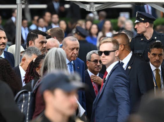 Turkish President Erdogan walks from Turkevi to UN Headquarters for UN Climate Summit NEW YORK, UNITED STATES - SEPTEMBER 23: Turkish President Recep Tayyip Erdogan walks from the Turkish House (Turkevi) to the UN Headquarters to attend the UN Climate Summit during the 81st United Nations General Assembly (UNGA) in New York, United States, on September 23, 2026. Mehmet Ali Ozcan Anadolu New York United States. Editorial use only. Please get in touch for any other usage.  Copyright: x2026xAnadoluxMehmetxAlixOzcanx