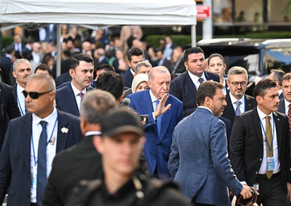 Turkish President Erdogan walks from Turkevi to UN Headquarters for UN Climate Summit NEW YORK, UNITED STATES - SEPTEMBER 23: Turkish President Recep Tayyip Erdogan walks from the Turkish House (Turkevi) to the UN Headquarters to attend the UN Climate Summit during the 81st United Nations General Assembly (UNGA) in New York, United States, on September 23, 2026. Mehmet Ali Ozcan Anadolu New York United States. Editorial use only. Please get in touch for any other usage.  Copyright: x2026xAnadoluxMehmetxAlixOzcanx